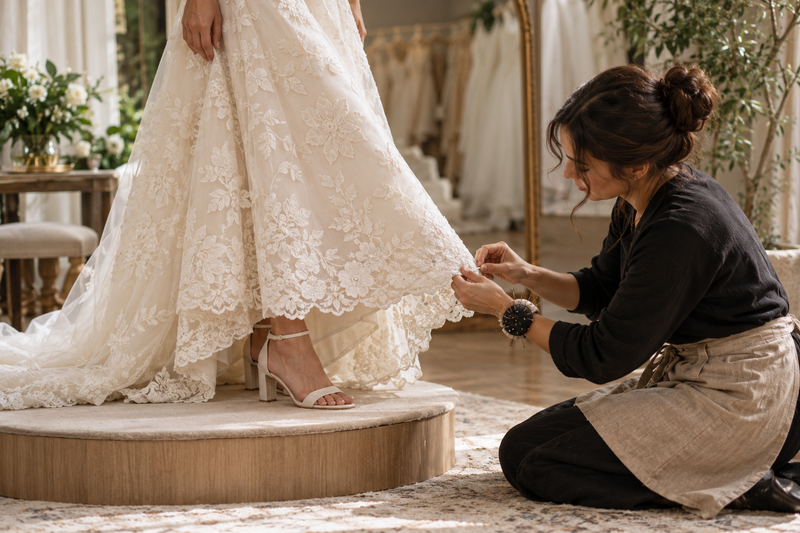 AI-generated editorial illustration for Wedding Dress Alterations: A Practical Fitting Checklist