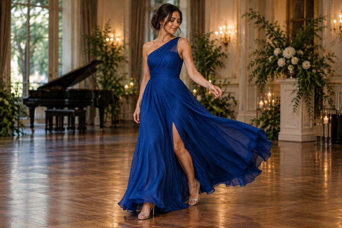 AI-generated editorial illustration for Prom and Evening Dresses: The Sit, Walk and Dance Checklist