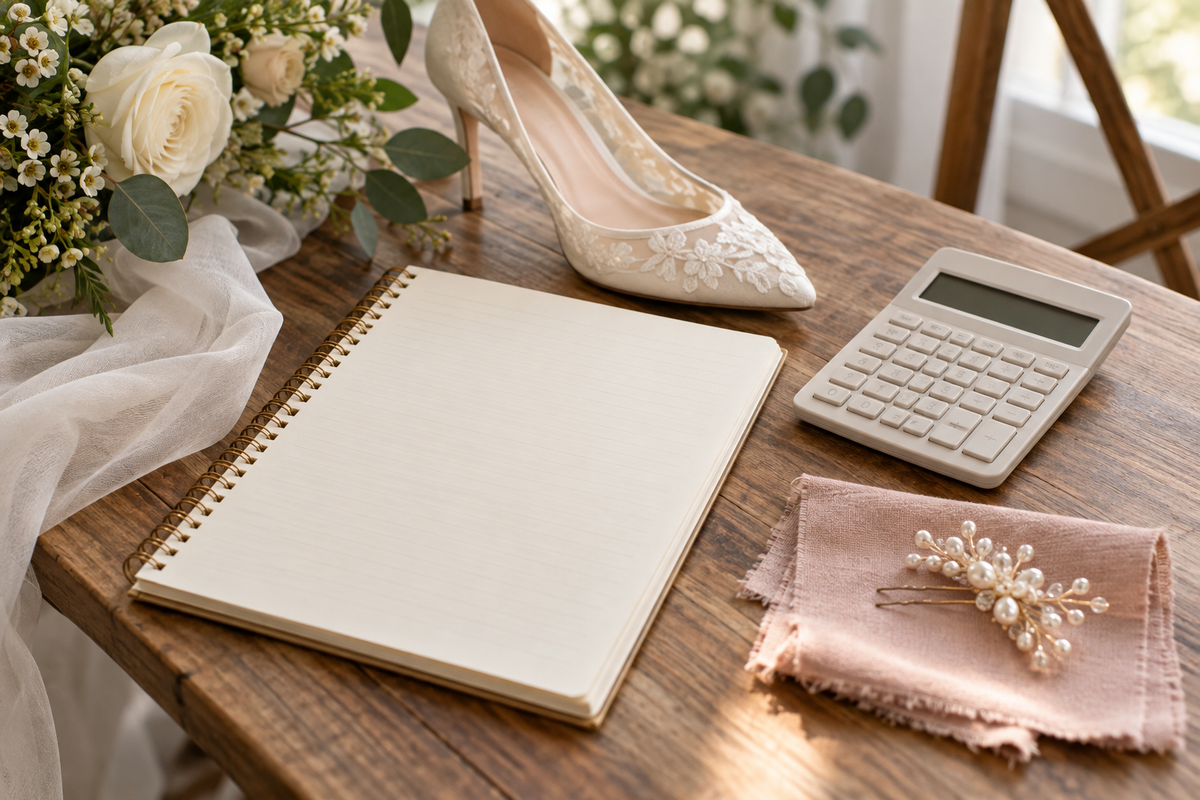 AI-generated editorial illustration for Wedding Dress Budget: What to Include Beyond the Product Price