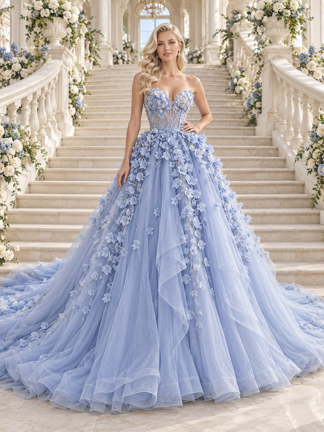 Ada Bridals style 737474, front view