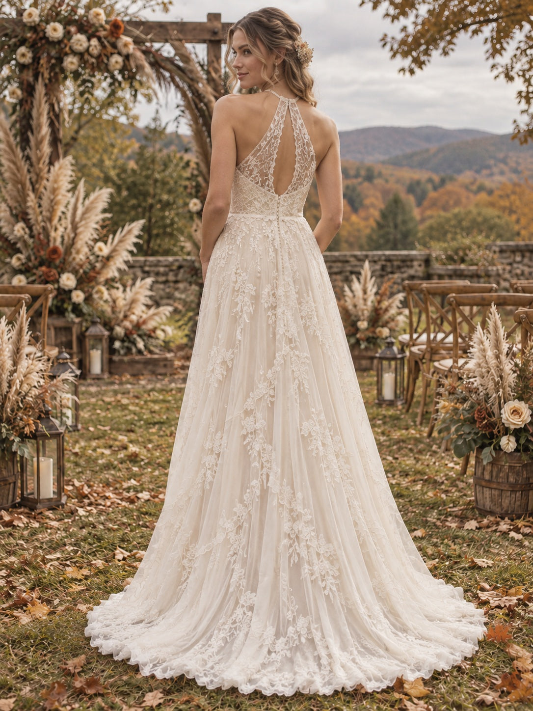 Ada Bridals style 737609, back view