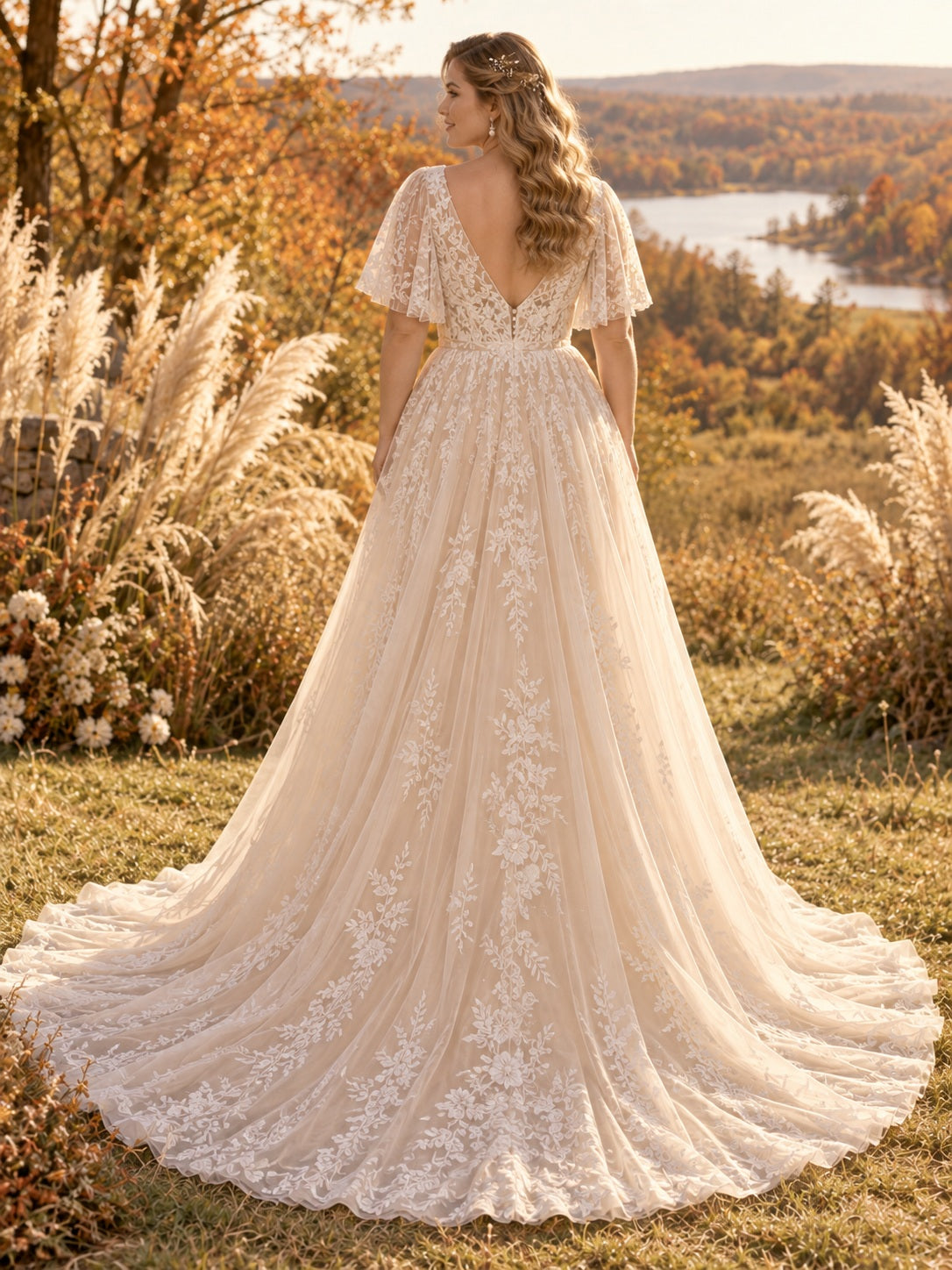 Ada Bridals style 737619, back view